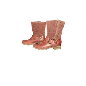 Clarks 66576 Majorca Isle Burgu Leather Side Zip Buckle Boots Women's US 9 Med